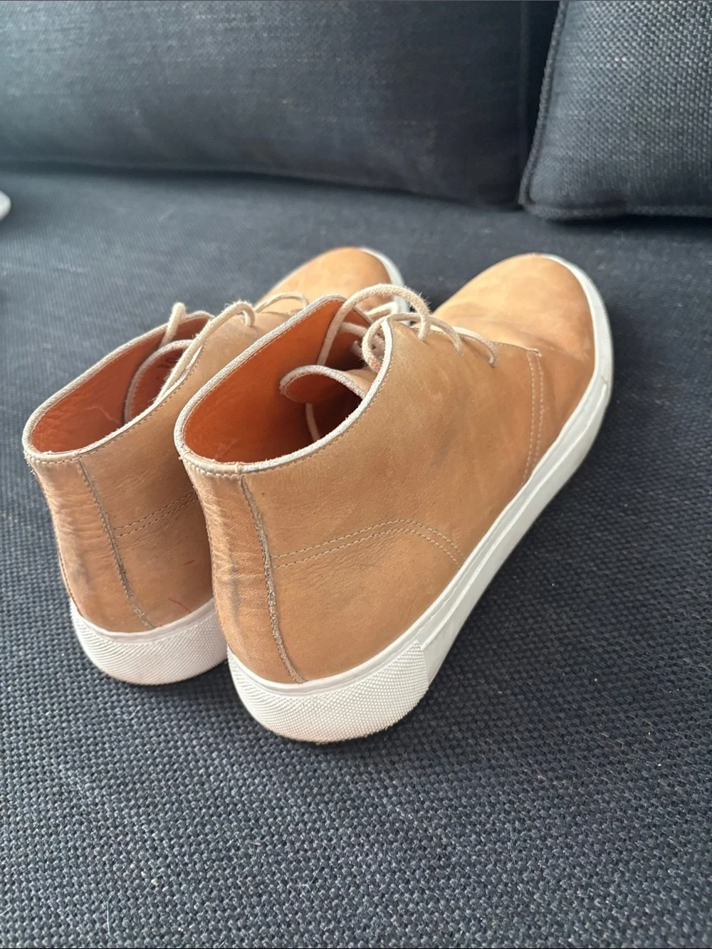 Beckett Simonon Tan Leather Chukka Boots with White Sole